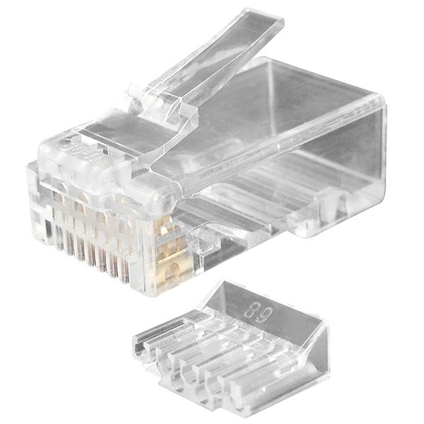Разъем PLUG-8P8C-U-C6-SH-100 RJ-45(8P8C) под вит. пару, категория 6, экранирован., (100шт) Hyperline