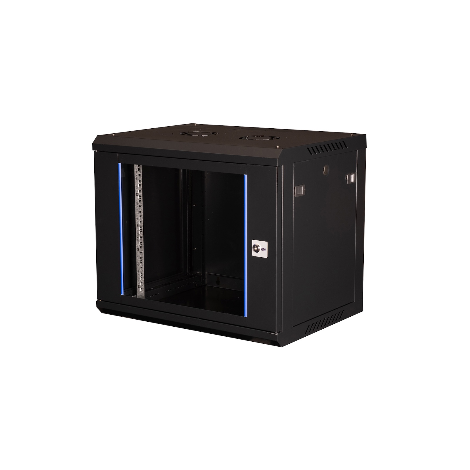 Шкаф DR-632001 19" телекоммуникационный настенный, 9U 501х600х450 мм, дверь стекло, черный Datarex